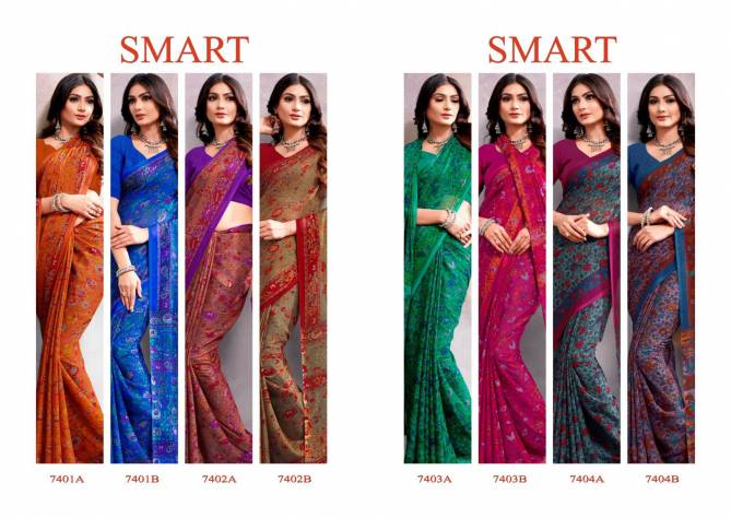 Smart By Sushma Chiffon Printed Daily Wear Saree Wholesale Market In Surat